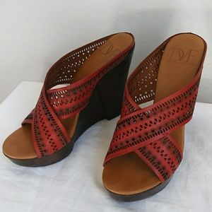 DVF leather wedges